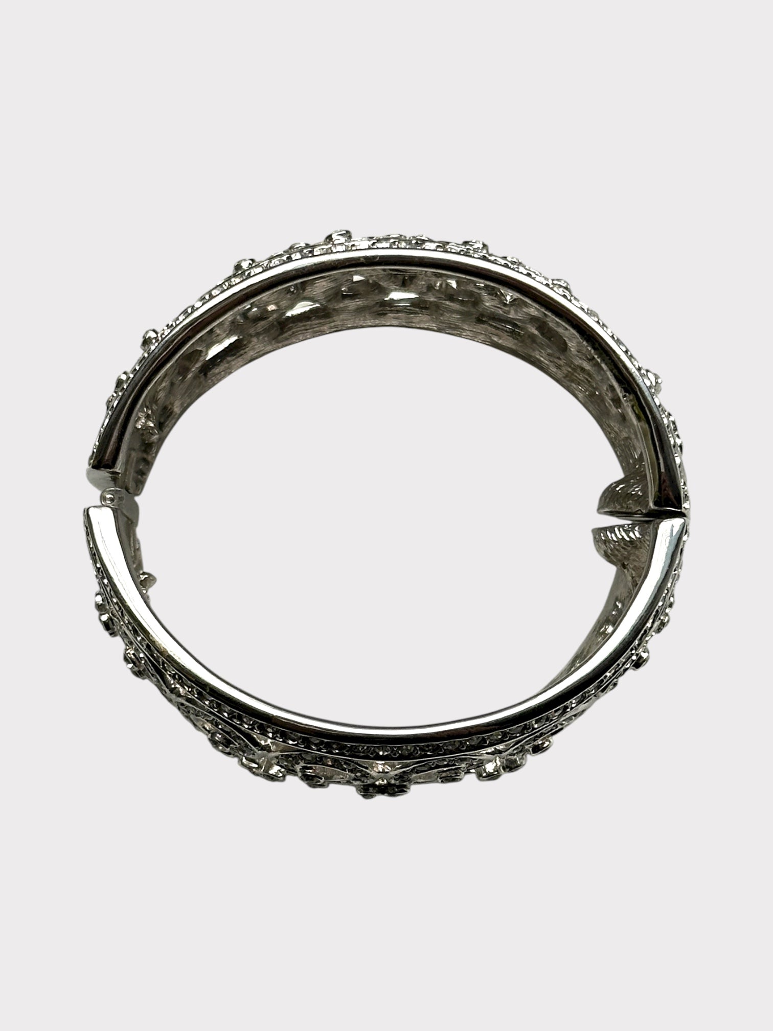 Kenneth Jay Lane Clear Rhinestone Clamper Bracelet