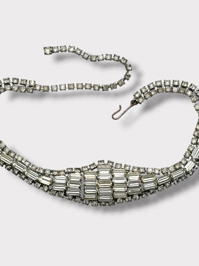 Clear Rhinestone Choker Necklace