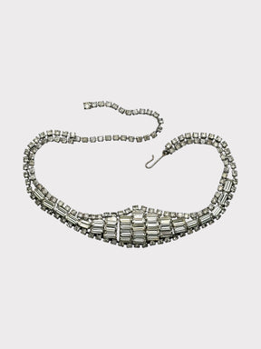 Clear Rhinestone Choker Necklace