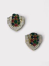 Ciner Multi-color Rhinestone Clip Earrings