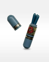 Blue, Gold, and Red Flower Manicure Set