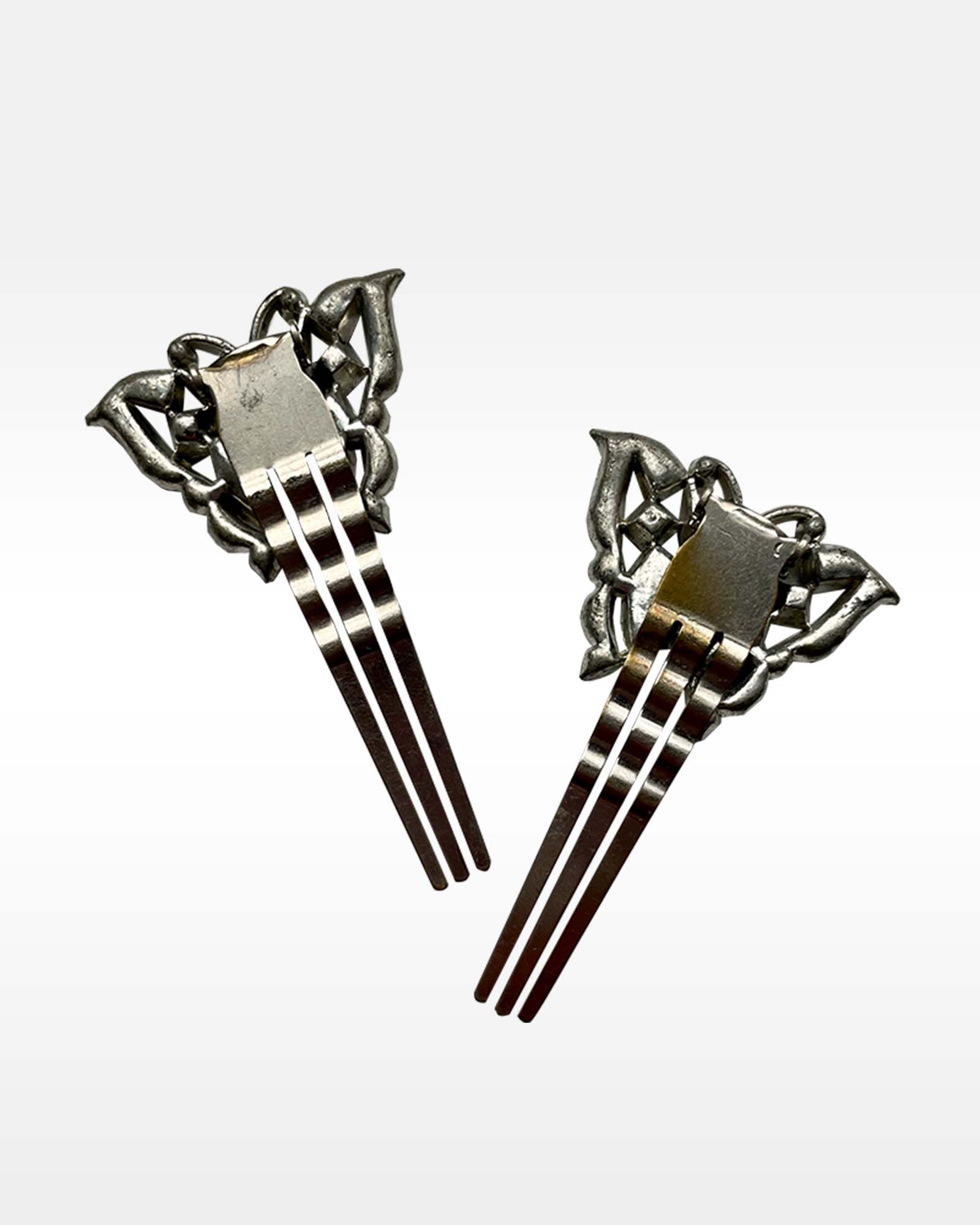 Pair of Butterfly Rhinestone Hair Combs