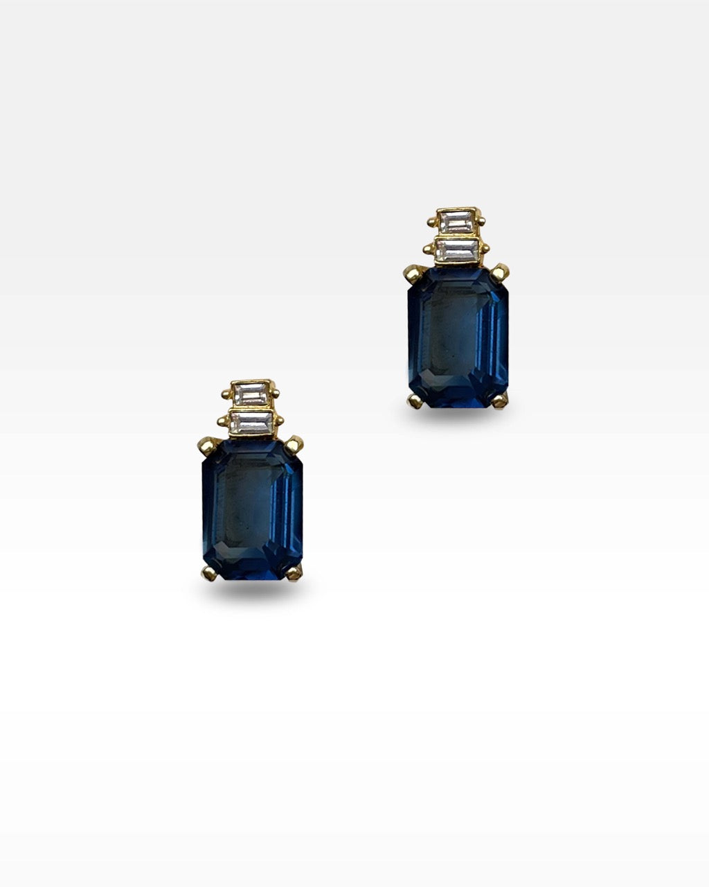 Christian Dior Blue Rhinestone Clip Earrings