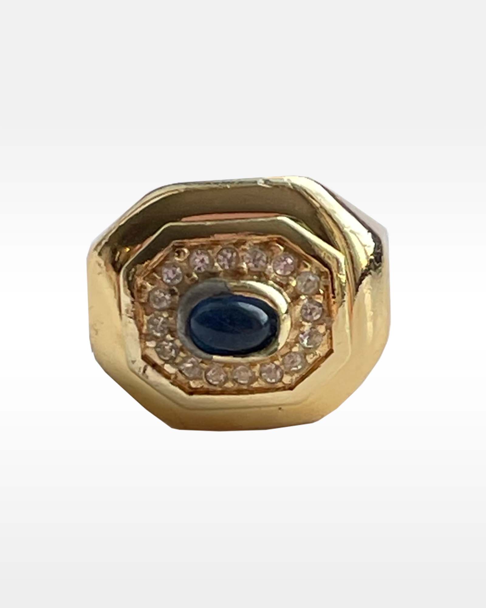 Christian Dior Gold Plated, Rhinestone and Colored Glass Ring