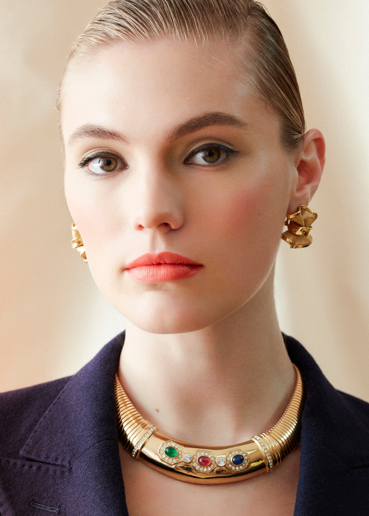 Givenchy Gold Mesh Bow Shaped Clip Earrings