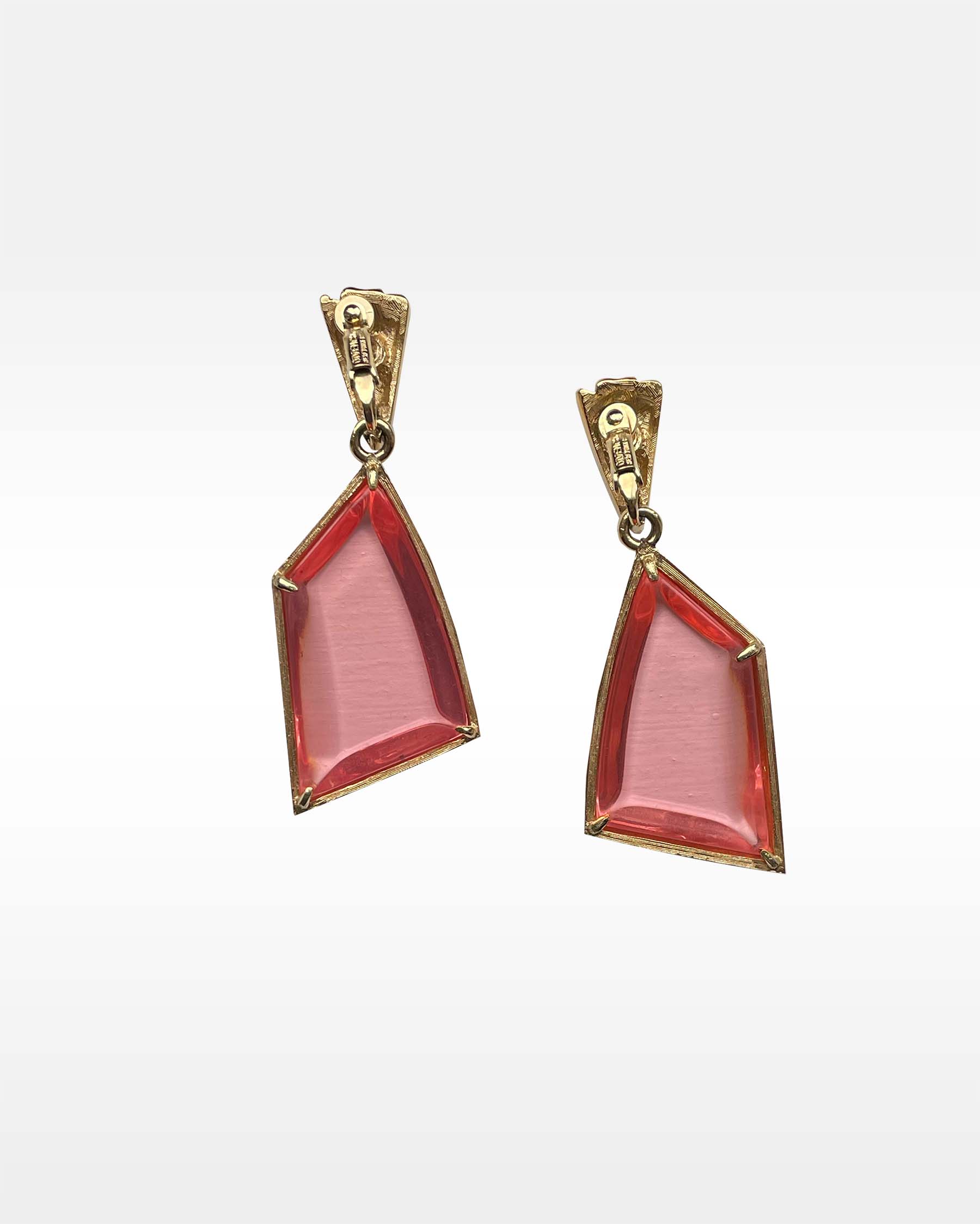 Givenchy Pink Glass Clip Earrings