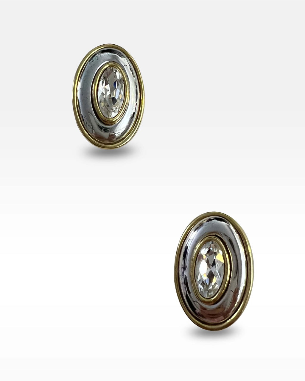Givenchy Mirrored Oval Clip Earrings