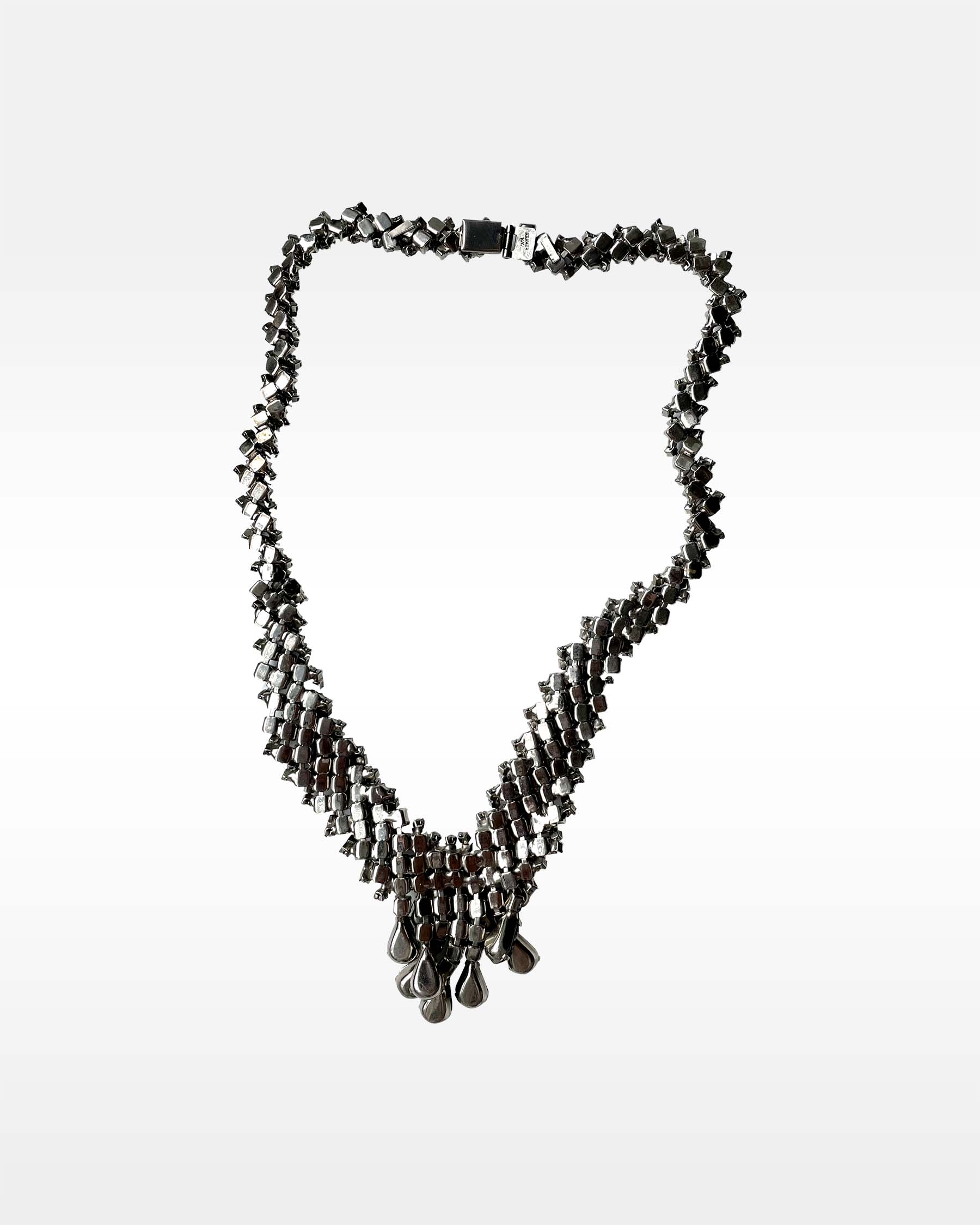 Elegant 1960s Clear Keystone Rhinestone Necklace - j111223 | Eclectic  Vintage