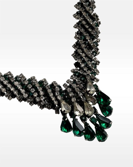 50s Kramer Iridescent Glass Necklace For Sale at 1stDibs | kramers necklace,  50s style necklace, kramer rhinestone necklace