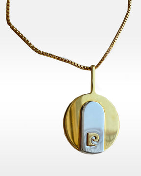 Pierre Cardin Gold and Silver Metal Medallion Necklace