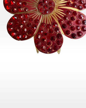 Red Rhinestone Celluloid Hair Comb