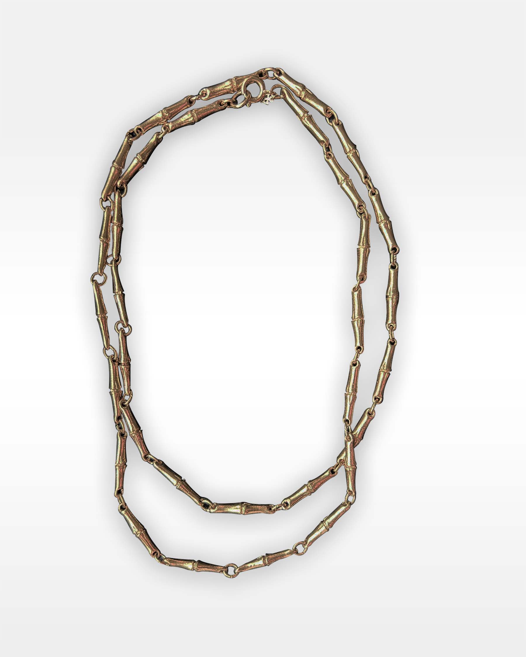 Trifari Bamboo Link Gold Metal Necklace