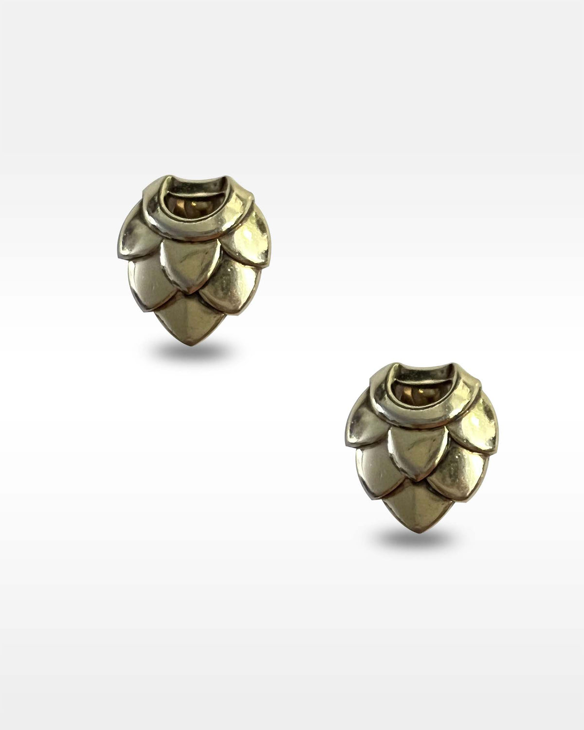 Trifari Artichoke Shaped Gold Metal Clip Earrings
