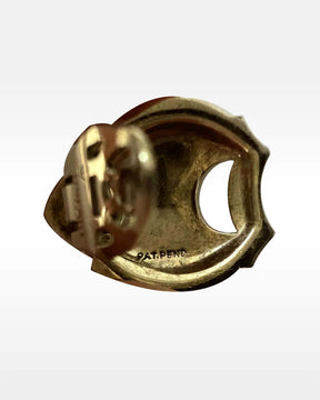 Trifari Artichoke Shaped Gold Metal Clip Earrings