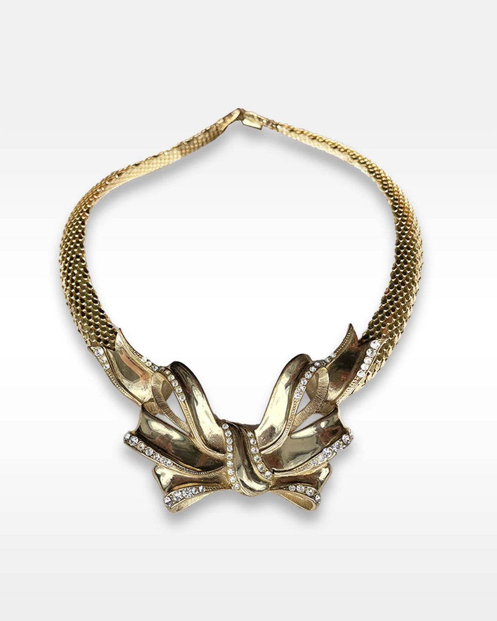 【VINTAGE HOLLYWOOD】Twinkle Ribbon Drop Necklace★追跡送 WhitingandDavisbownecklace1_10