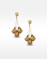 Wire Hoop Gold Metal Drop Clip Earrings
